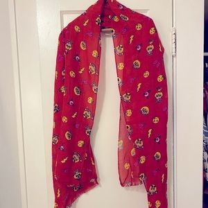 Betsy Johnson Red Emoji Scarf